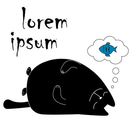 Cats vector, T-shirt Print, cartoon characters, cute cats hand drawnのイラスト素材