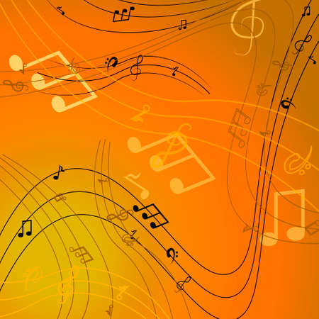vector musical notes background illustration abstract tamplateのイラスト素材