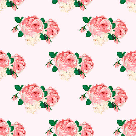 Pattern with roses for design illustration.のイラスト素材