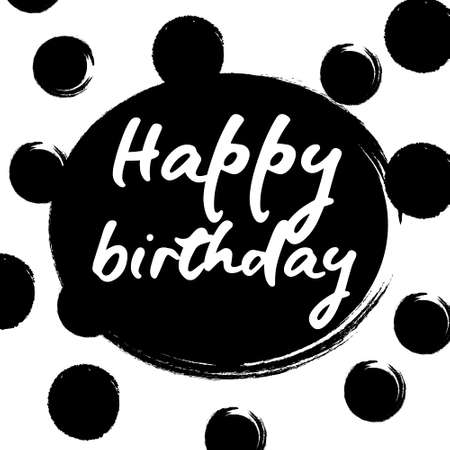 postcard. Happy Birthday to You gold glitter letteringのイラスト素材