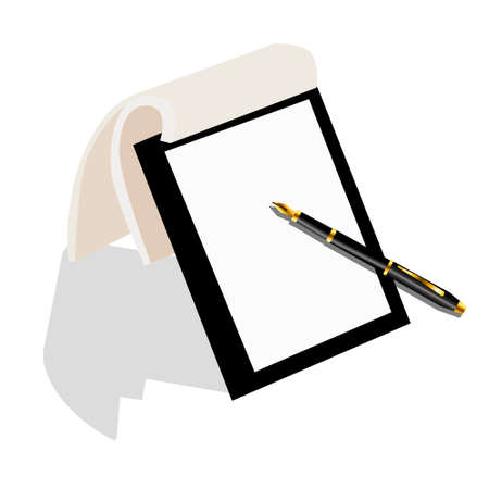 Notebook with pen pad template for textのイラスト素材