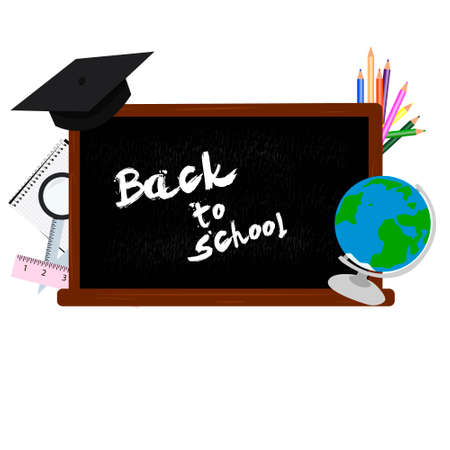 Welcome back to school, vector illustration colorfulのイラスト素材