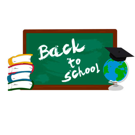 Welcome back to school, vector illustration colorfulのイラスト素材
