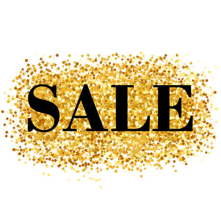 Gold sale background. Shine backdrop for flyer, poster, shopping, for sale sign, discount, marketing, selling, banner, web, header. Abstract golden background text type quote Gold blur backdropのイラスト素材