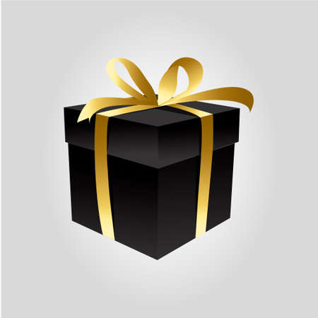 Square Gift Box with Ribbon and Bow Isolated on Backgroundのイラスト素材