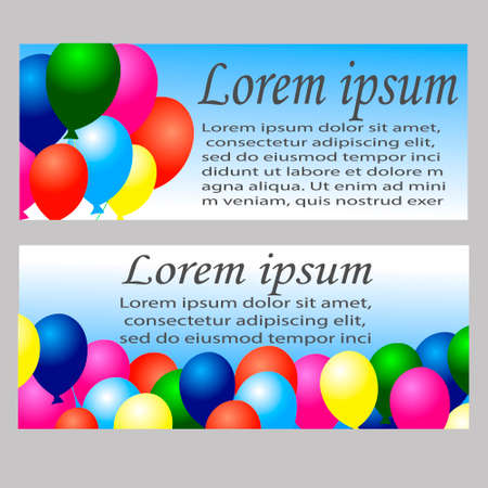 Holiday banners with colorful balloonsのイラスト素材
