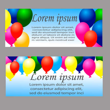Holiday banners with colorful balloonsのイラスト素材