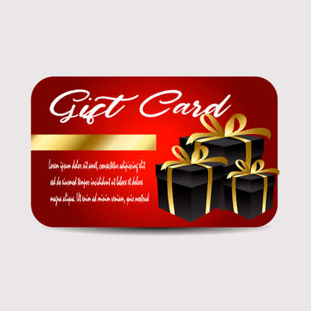 Gift card template with glitter and present boxes.のイラスト素材