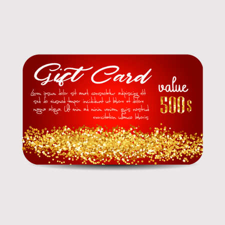 Gift Card Template with Golden Dust Texture.のイラスト素材
