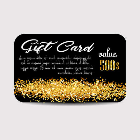 Gift Card Template with Golden Dust Texture.のイラスト素材