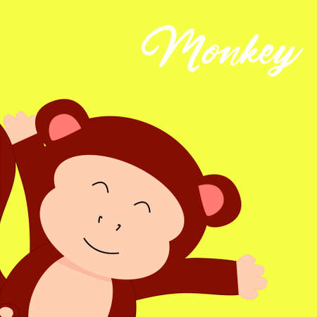 Monkey T-shirt graphics cute cartoon characters cute graphics for kids Book illustrations textile graphicのイラスト素材