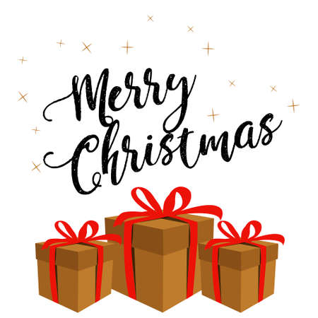 Christmas banner with gift boxes vector illustrationsのイラスト素材