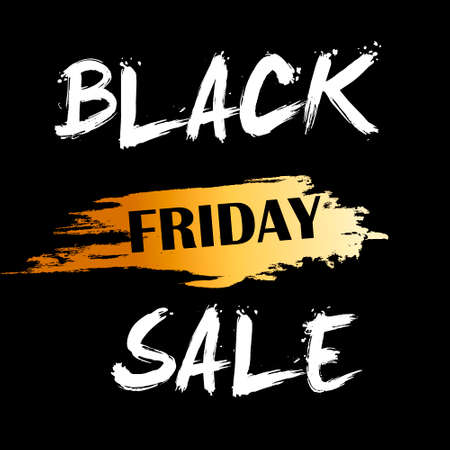 Black friday sale banner vector illustration on nlack background.のイラスト素材