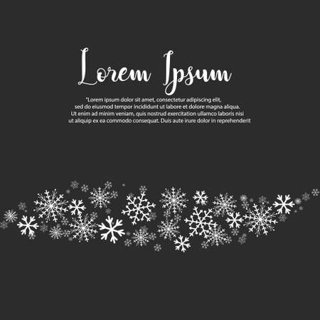 Abstract Christmas snowflakes on black background, vector illustration.のイラスト素材