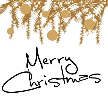 Greeting Christmas card in vintage style on white background.のイラスト素材