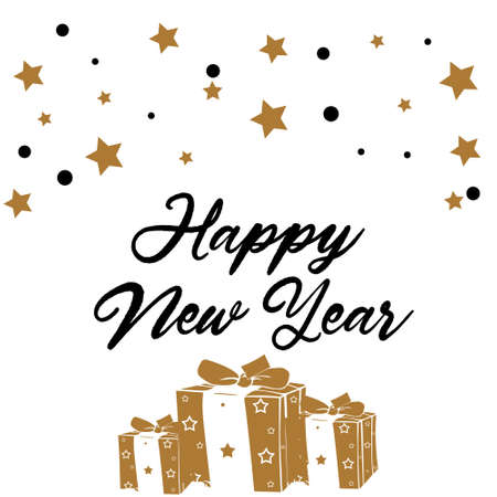 Merry Christmas and Happy New Year vector illustration.のイラスト素材