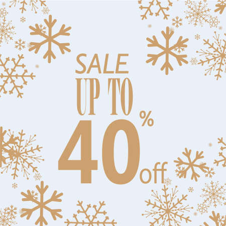 Winter sale poster vector illustration snow flakesの写真素材