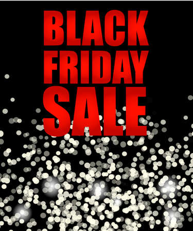Black Friday sale background. Black white lights bokeh background.のイラスト素材