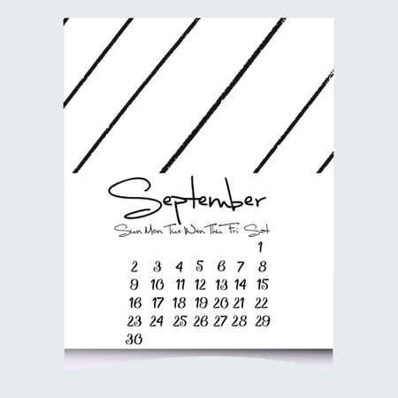 September 2018 calendar design.のイラスト素材