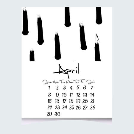 April 2018 calendar design.のイラスト素材