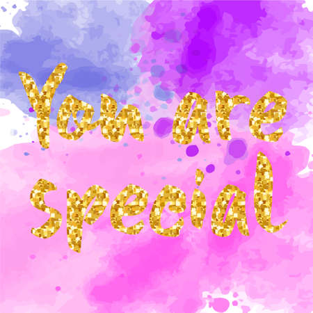 You are special to me - romantic quote for valentines day card or save the date card. Inspirational vector typography.のイラスト素材