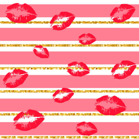 Greeting card. Happy Valentine's day. Women's Lips. Vectorのイラスト素材