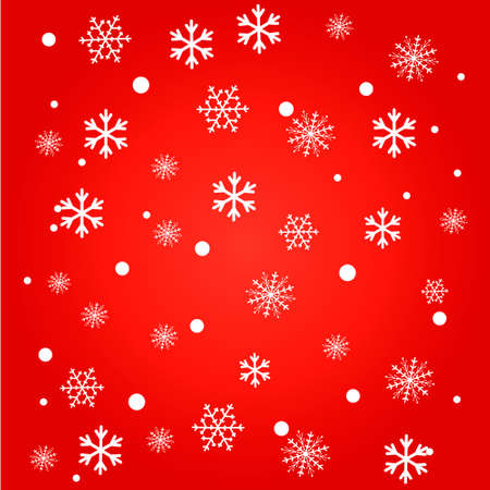 Christmas and typographical on background with winter landscape with snowflakes, light, stars.のイラスト素材