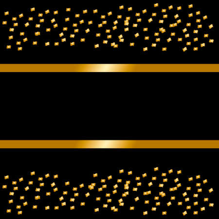 Banners and cards gold sparkles on black background. Gold background text. Banners voucher, store, present, shopping, sale, logo, web, card vip exclusiveの写真素材