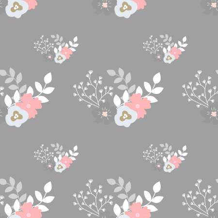 seamless floral background vector illustration pastel cuteのイラスト素材