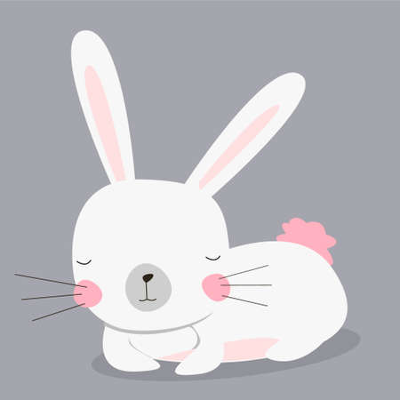 cute bunny T-shirt graphics for kids vector illustrationのイラスト素材