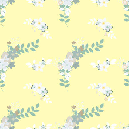 seamless floral background vector illustration pastel cuteのイラスト素材