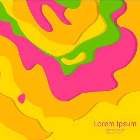 Abstract design with paper cut shapesのイラスト素材