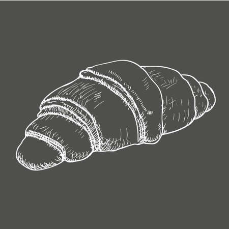 Bread vector hand drawn illustration. Black ear, on isolated background.のイラスト素材