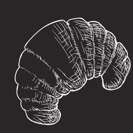 Bakery. Bread vector hand drawn illustration. Black ear, on isolated background.の写真素材