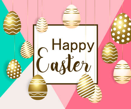 Easter vector illustration with calligraphic greetingの写真素材