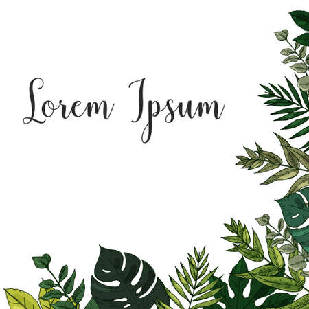 Trendy Summer Tropical Leaves Vector Design illustrationのイラスト素材