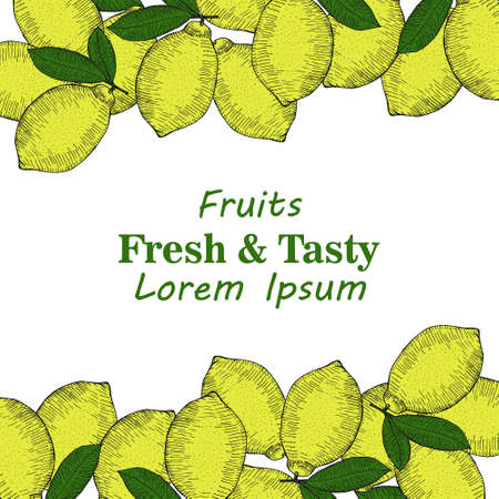 Background with lemon. hand drawnのイラスト素材