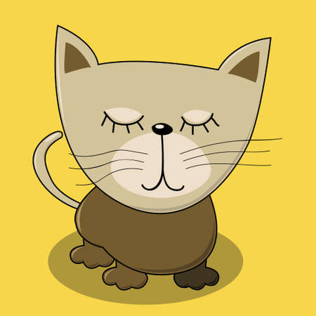 cute cat illustration vector for kids print teeのイラスト素材