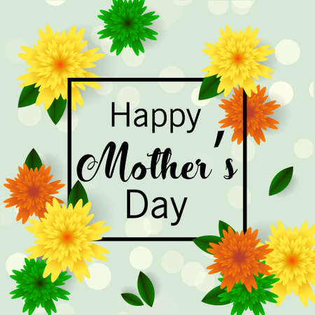 Mother's day greeting card with beautiful blossom flowersのイラスト素材
