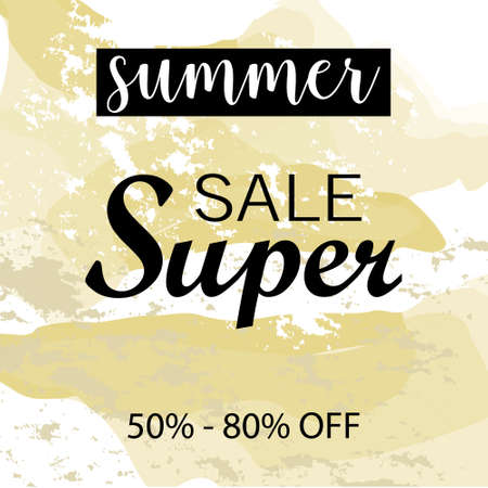 Clearance Sale Square Pink and Gold Banner Template with Marble Texture on White Background.のイラスト素材