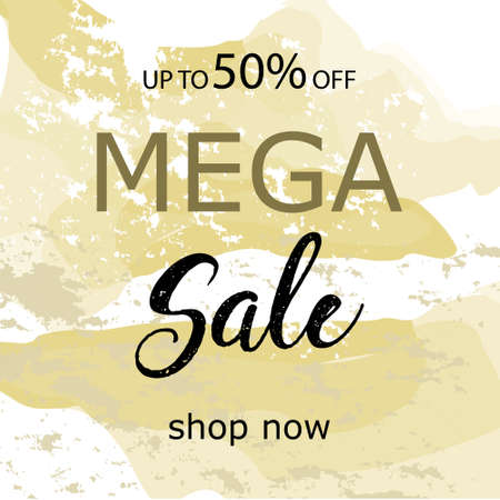 Sale today 30 off sign over art brush acrylic stroke paint abstract texture background vector illustration. Perfect watercolor design for a shop and sale banners.のイラスト素材