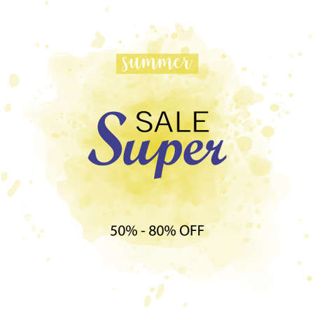 sale sign over grunge brush art paint abstract texture background design acrylic stroke poster vector illustration. Perfect watercolor design for sale shop and sale banners.のイラスト素材
