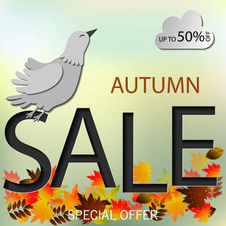 Welcome Back to School sale banners of school bag and lesson stationery for September promo offer on blackboard background. Vector school book or notebook and pencil or autumn mapleのイラスト素材