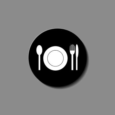 Plate, fork and knife icon illustration vectorのイラスト素材