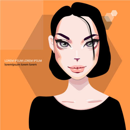 Vector Girl,Women Expression Setのイラスト素材