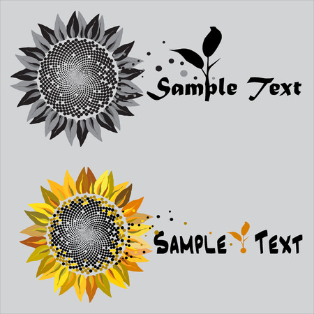 Stylized sunflower logo symbol with the textのイラスト素材