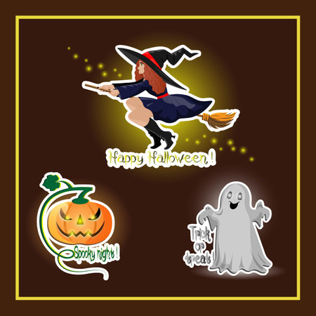 Halloween stickers collectionのイラスト素材
