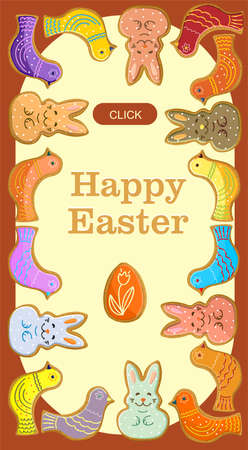 spring and Easter sale banner background. Easter cakes.  template, can be used for, landing page,...