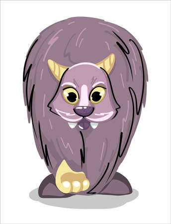 A big cute furry monster. The character is fictional.のイラスト素材