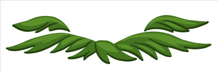 Element. A vignette of their leaves. Grass under the egg. Illustration.のイラスト素材